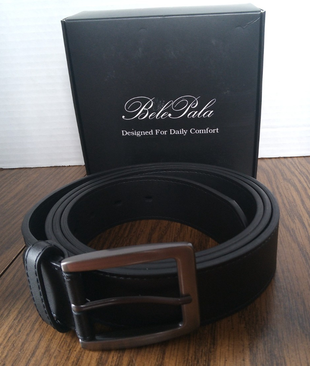 Bele Pala Mens Size 54 Inch Black Belt With Metal Buckle